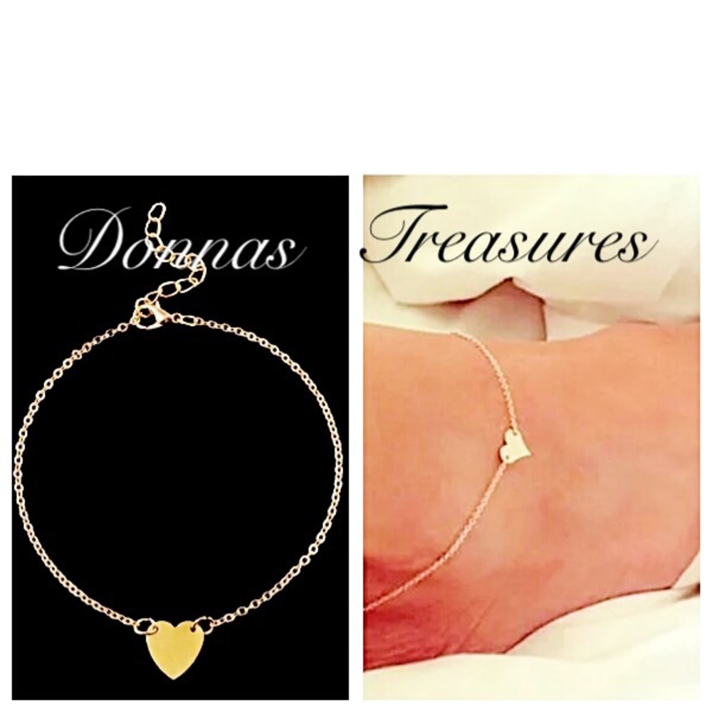 🕊Rose Gold Single Heart Anklet